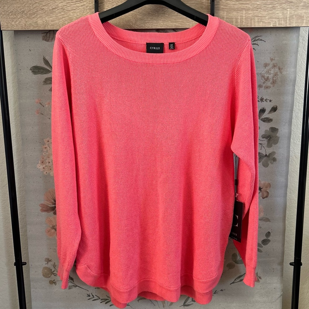 Cyrus Vibrant Peachy Knit Sweater